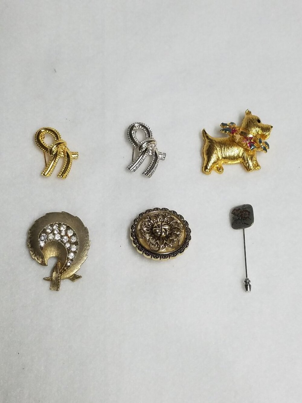Vintage Brooch & Scarf Pin Lot 6pc JJ Jonette Anne Klein Reed Barton W Germany